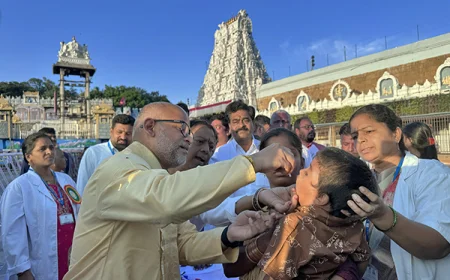 5,255 మంది చిన్నారులకు తిరుమలలో పోలియో చుక్కలు