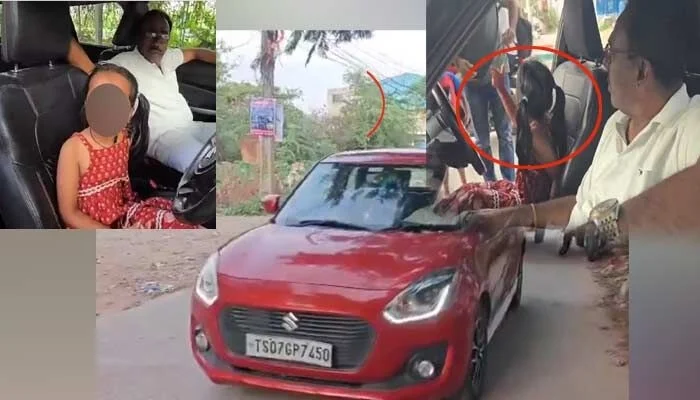 ఆరున్నరేళ్ల చిన్నారితో కారు నడిపించిన ఎస్సై.. వైరల్ వీడియోతో కేసు నమోదు