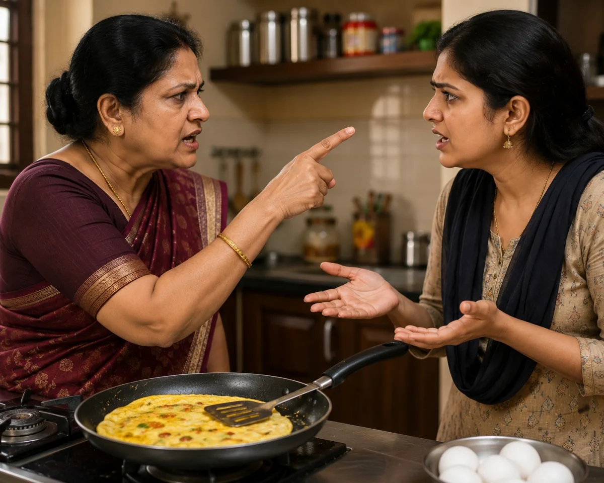 ఆమ్లెట్‌ కోసం అత్తా–కోడళ్ల గొడవ.. కోడలు మృతి