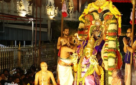 పౌర్ణమి గరుడసేవలో మలయప్ప స్వామి దివ్య విహారం